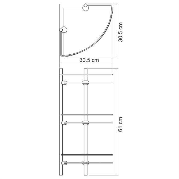 Стеклянная полка WasserKRAFT Ammer K-3733 угловая Хром матовый Стеклянная полка WasserKRAFT Ammer K-3733 угловая Хром матовый