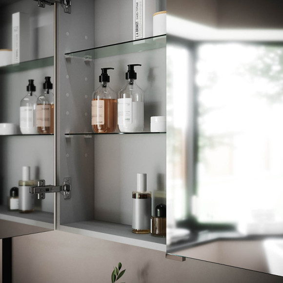 Зеркальный шкаф Sancos Hilton 100 Z1000 с подсветкой Серый Зеркальный шкаф Sancos Hilton 100 Z1000 с подсветкой Серый