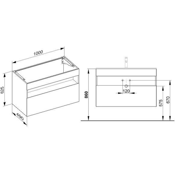 Тумба под раковину Keuco Stageline 100 32872 300000 подвесная Белая