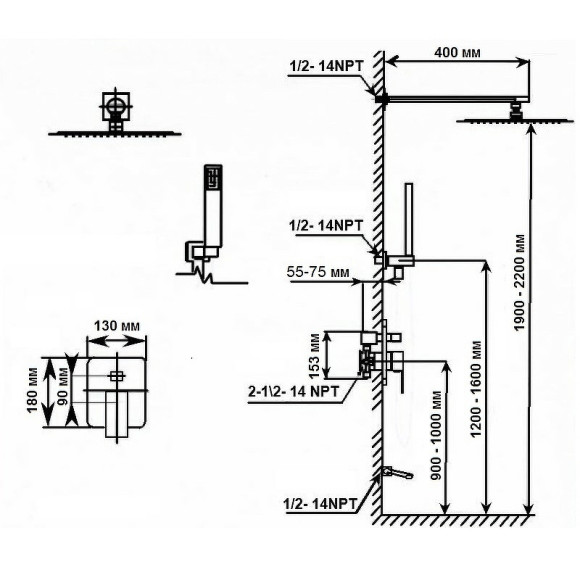 Душевая система ALMAes Weber TVZ-0808 Черная матовая Душевая система ALMAes Weber TVZ-0808 Черная матовая