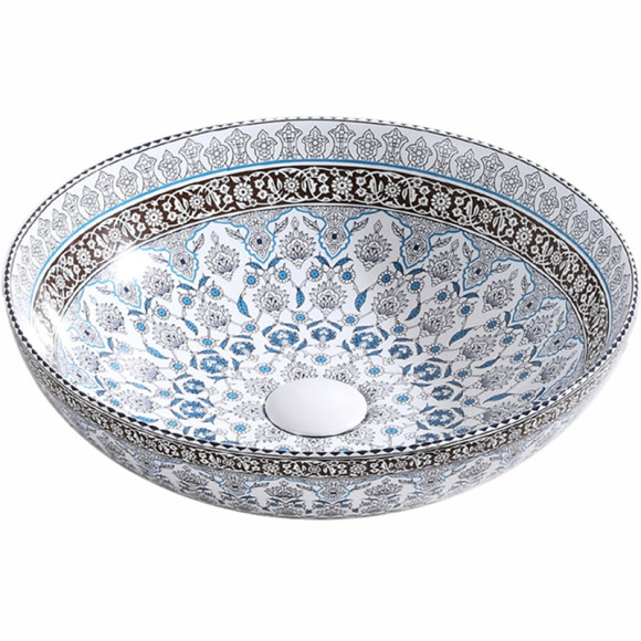 Раковина-чаша Bronze de Luxe Марракеш 40 1008 Белый глянец с декором Раковина-чаша Bronze de Luxe Марракеш 40 1008 Белый глянец с декором