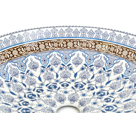 Раковина-чаша Bronze de Luxe Марракеш 40 1008 Белый глянец с декором Раковина-чаша Bronze de Luxe Марракеш 40 1008 Белый глянец с декором