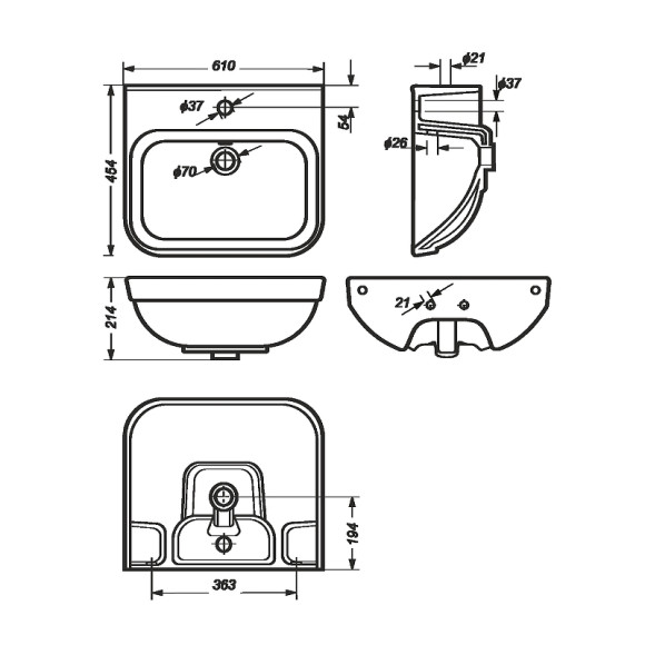 Раковина Sanita Luxe Next 60 WB.PD/Next/60-C/WHT.G/S1 Белая Раковина Sanita Luxe Next 60 WB.PD/Next/60-C/WHT.G/S1 Белая