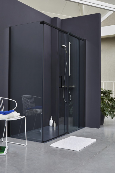 Душевая дверь Jacob Delafon Contra Black 120 E22C120-BL профиль Черный стекло прозрачное Душевая дверь Jacob Delafon Contra Black 120 E22C120-BL профиль Черный стекло прозрачное