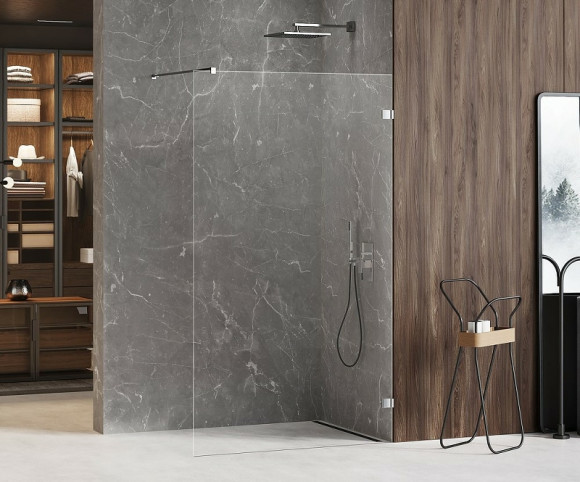 Душевая перегородка New Trendy Avexa Chrome 150 EXK-1946 профиль Хром стекло прозрачное