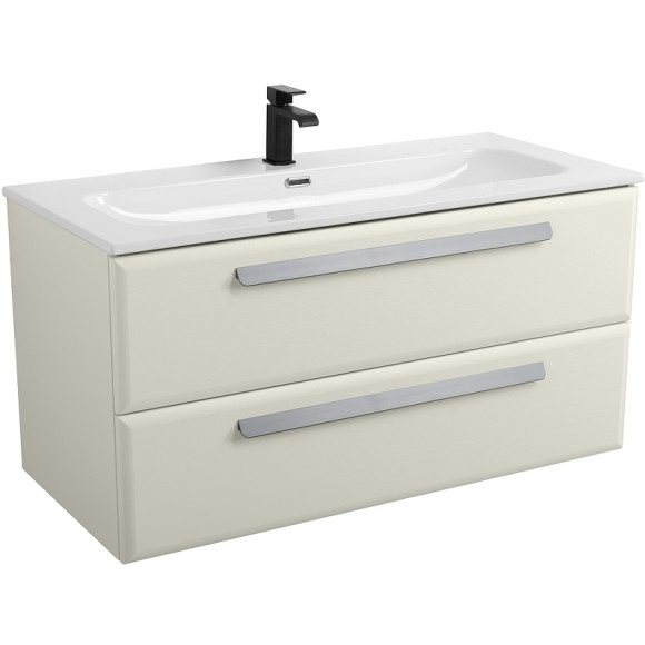 Тумба под раковину Cezares Eco-Cer-N 100 ECO-CER-N-1000-2C-SO-AS-P подвесная Альпака брашированная без ручек