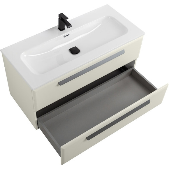 Тумба под раковину Cezares Eco-Cer-N 100 ECO-CER-N-1000-2C-SO-AS-P подвесная Альпака брашированная без ручек