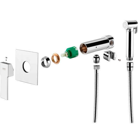 Гигиенический душ со смесителем Remer Qubica Q65W Хром