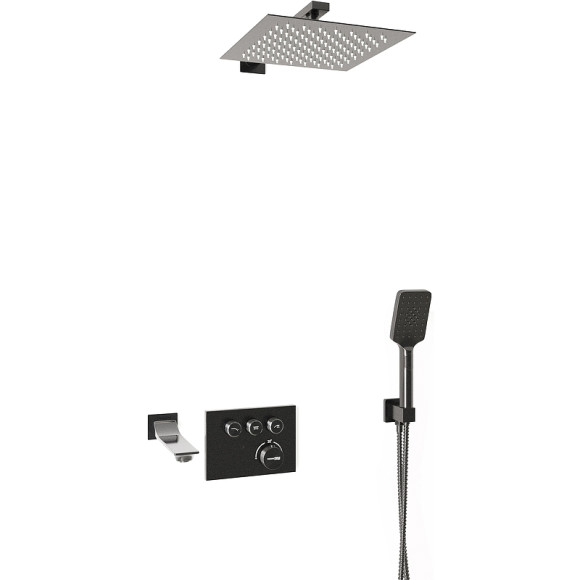 Душевая система WasserKRAFT Wiese A8458.182.200.186.195.202.176 Thermo с термостатом Оружейная сталь Душевая система WasserKRAFT Wiese A8458.182.200.186.195.202.176 Thermo с термостатом Оружейная сталь