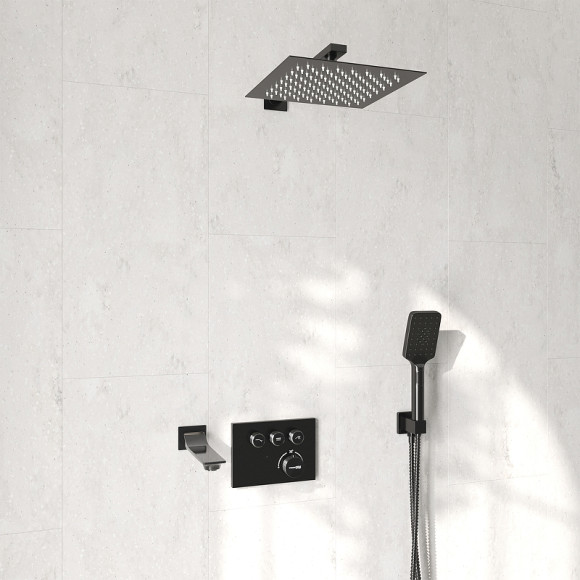 Душевая система WasserKRAFT Wiese A8458.182.200.186.195.202.176 Thermo с термостатом Оружейная сталь Душевая система WasserKRAFT Wiese A8458.182.200.186.195.202.176 Thermo с термостатом Оружейная сталь