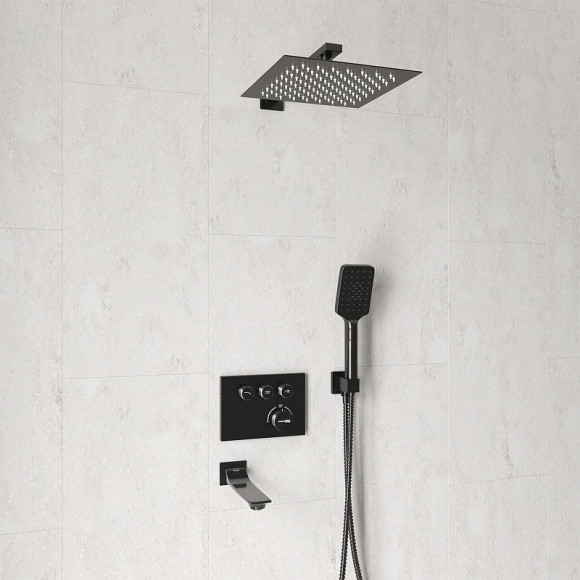 Душевая система WasserKRAFT Wiese A8458.182.200.186.195.202.176 Thermo с термостатом Оружейная сталь Душевая система WasserKRAFT Wiese A8458.182.200.186.195.202.176 Thermo с термостатом Оружейная сталь