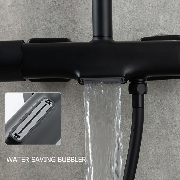 Душевая система Gappo G2495-76 с термостатом Черная матовая Душевая система Gappo G2495-76 с термостатом Черная матовая