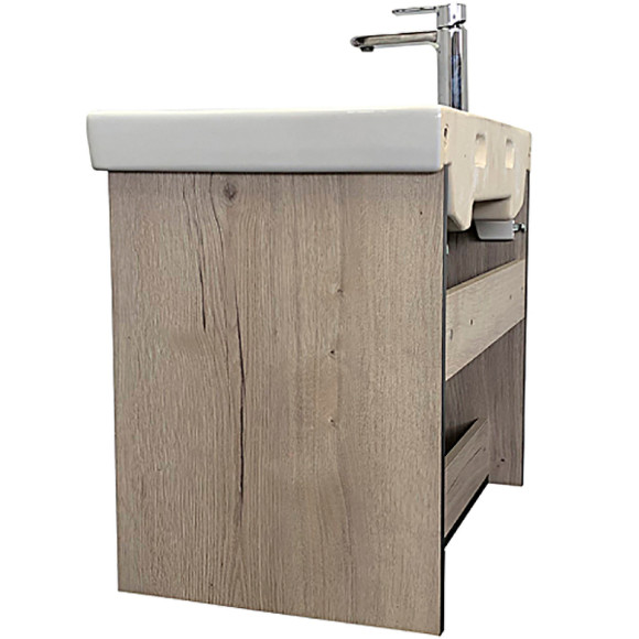 Тумба с раковиной Comforty Вена 70 00-00008929 подвесная Дуб дымчатый