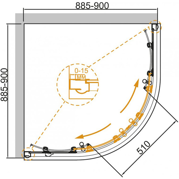 Душевой уголок Cezares Giubileo 90х90 GIUBILEO-R-2-90-SCORREVOLE-C-Br профиль Бронза стекло прозрачное Душевой уголок Cezares Giubileo 90х90 GIUBILEO-R-2-90-SCORREVOLE-C-Br профиль Бронза стекло прозрачное