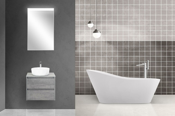 Тумба под раковину BelBagno Kraft 60 KRAFT-600-2C-SO-CG подвесная Cemento Grigio