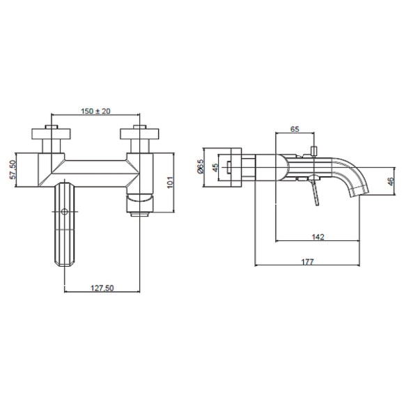 Смеситель для ванны Cezares Fusion FUSION-VDM-01 Хром