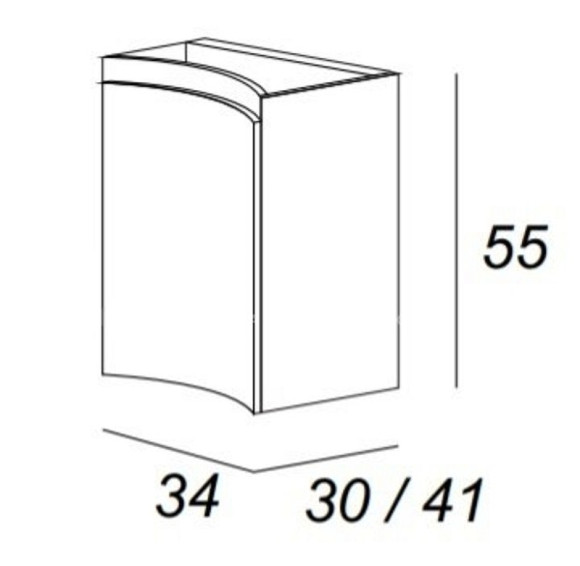 Подвесной шкаф Cezares Vague 34 L 44228 Bianco lucido