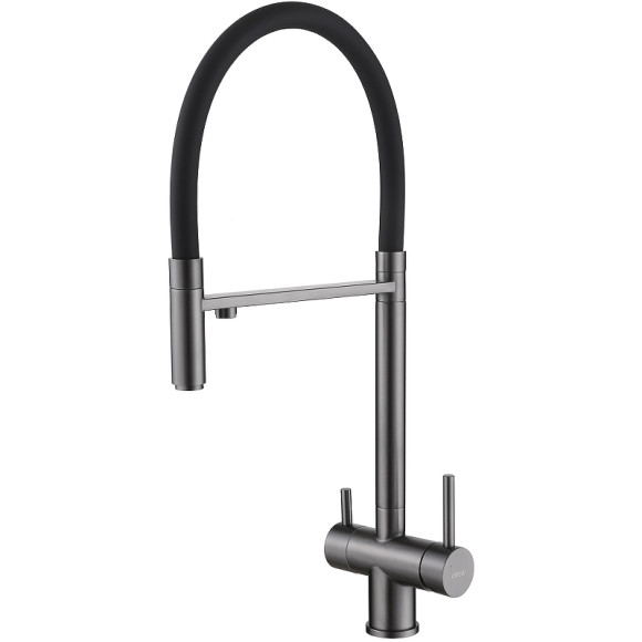 Смеситель для кухни Abber Wasser Kreis AF81141NG Никель Черный матовый