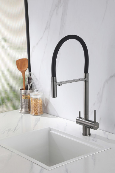 Смеситель для кухни Abber Wasser Kreis AF81141NG Никель Черный матовый Смеситель для кухни Abber Wasser Kreis AF81141NG Никель Черный матовый