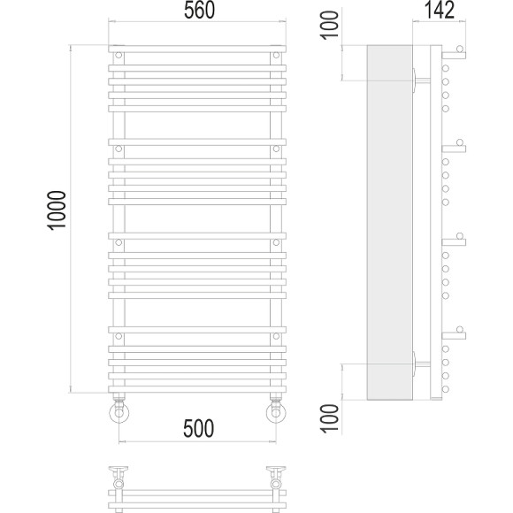 Водяной полотенцесушитель Terminus Вента Люкс П18 500х1000 4670078529527 Хром, нижнее подключение, G 1/2" ВР, с угловым соединением Водяной полотенцесушитель Terminus Вента Люкс П18 500х1000 4670078529527 Хром, нижнее подключение, G 1/2" ВР, с угловым соединением