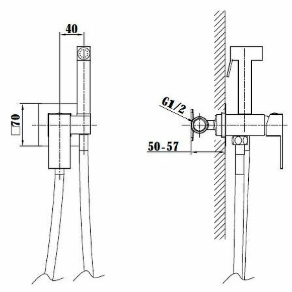 Гигиенический душ со смесителем Vincea VHFW-102BG Брашированное золото