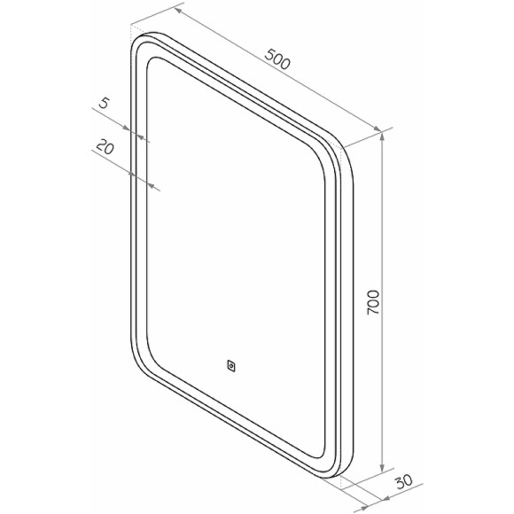 Зеркало Континент Russo 500х700 ЗЛП3031 с подсветкой с сенсорным выключателем Зеркало Континент Russo 500х700 ЗЛП3031 с подсветкой с сенсорным выключателем