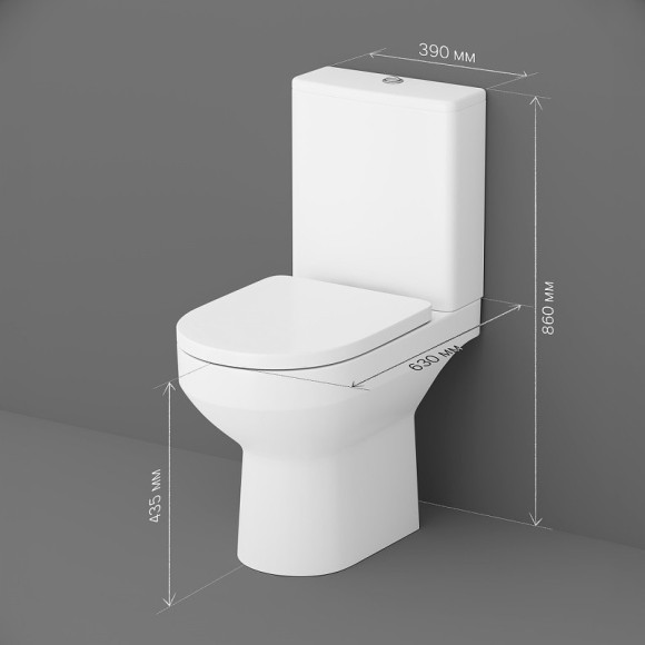 Унитаз компакт AM.PM Spirit V2.0 C708600WH с бачком без сиденья Унитаз компакт AM.PM Spirit V2.0 C708600WH с бачком без сиденья