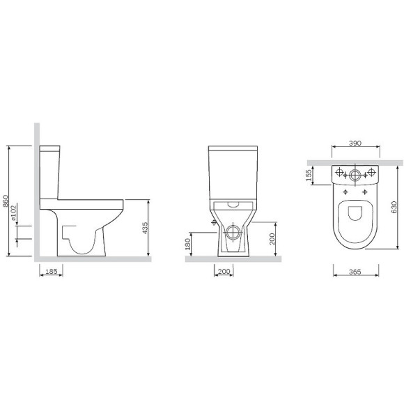 Унитаз компакт AM.PM Spirit V2.0 C708600WH с бачком без сиденья Унитаз компакт AM.PM Spirit V2.0 C708600WH с бачком без сиденья