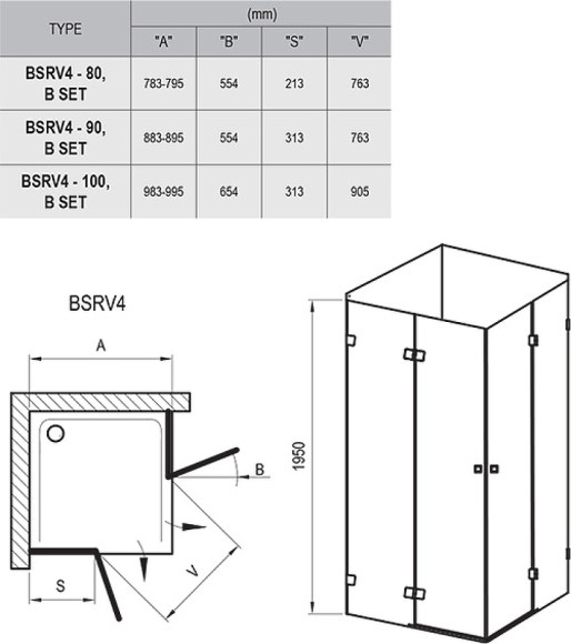 Душевой уголок Ravak Brilliant BSRV4-90 90х90 1UV77A00Z1 профиль Хром стекло Transparent Душевой уголок Ravak Brilliant BSRV4-90 90х90 1UV77A00Z1 профиль Хром стекло Transparent