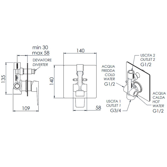 Смеситель для душа Remer Dream D09 Хром