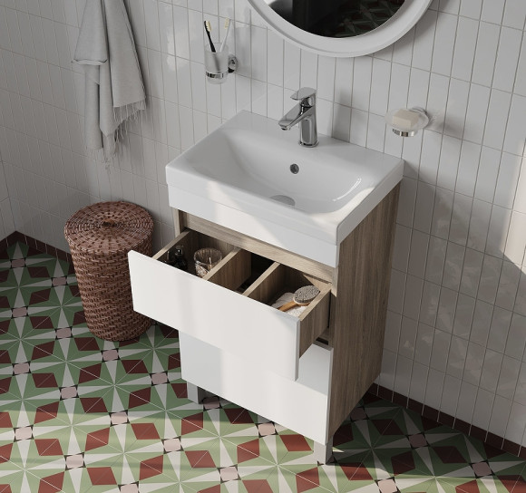 Тумба с раковиной Iddis Zodiac 50 ZOD5ABFi95K Белая матовая Дерево