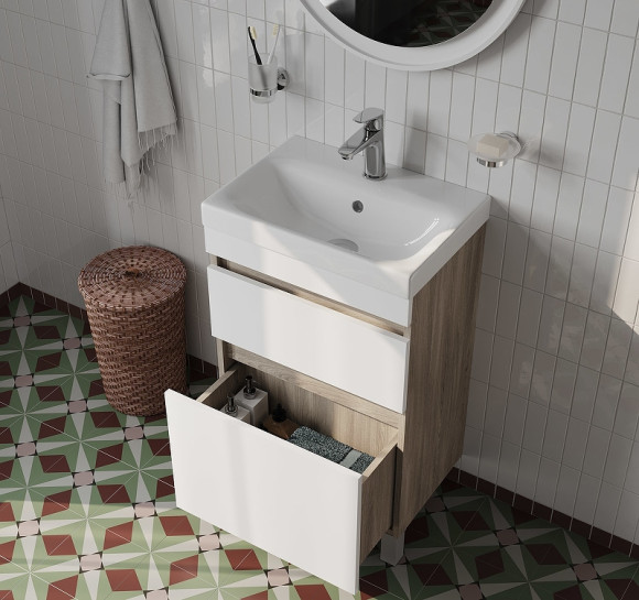 Тумба с раковиной Iddis Zodiac 50 ZOD5ABFi95K Белая матовая Дерево