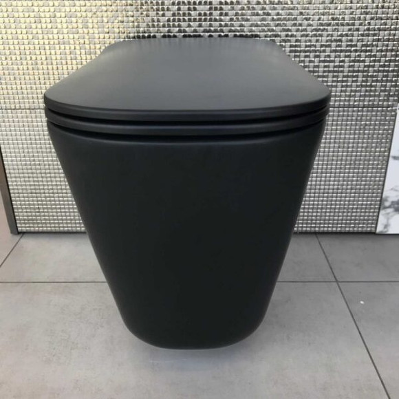 Унитаз Kerasan Tribeca 511831 приставной Черный матовый без сиденья Унитаз Kerasan Tribeca 511831 приставной Черный матовый без сиденья