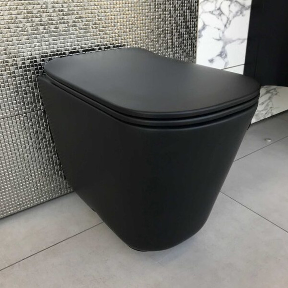 Унитаз Kerasan Tribeca 511831 приставной Черный матовый без сиденья Унитаз Kerasan Tribeca 511831 приставной Черный матовый без сиденья