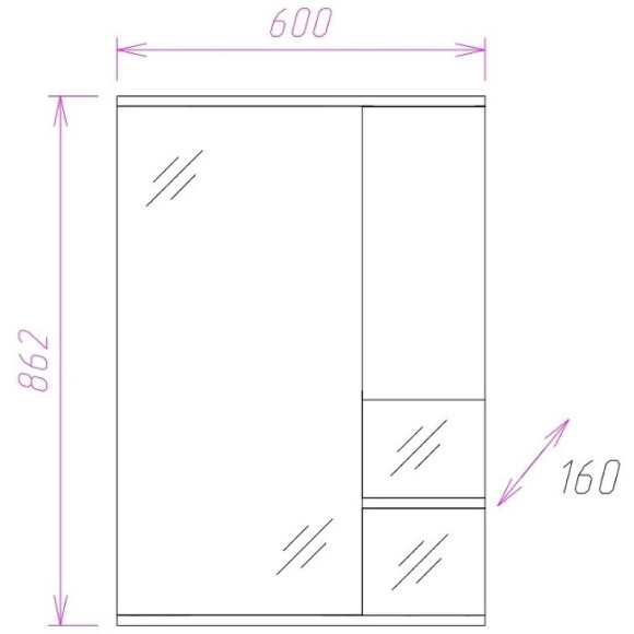 Зеркало со шкафом Onika Элита 60.01 R 206022 с подсветкой Олива Белая Зеркало со шкафом Onika Элита 60.01 R 206022 с подсветкой Олива Белая