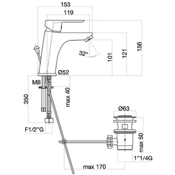 Смеситель для раковины Webert Sax Evolution SE833102015 Хром Смеситель для раковины Webert Sax Evolution SE833102015 Хром