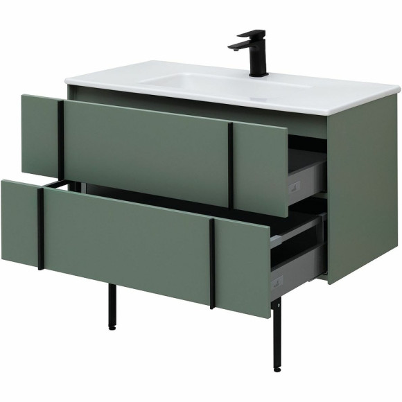 Тумба под раковину Allen Brau Reality 100 1.32007.CGM подвесная Олива матовая