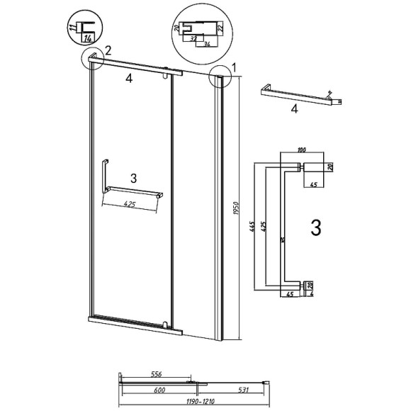 Душевая дверь Grossman Pragma 120 100.K33.03.120.32.00 профиль Золото сатин стекло прозрачное Душевая дверь Grossman Pragma 120 100.K33.03.120.32.00 профиль Золото сатин стекло прозрачное