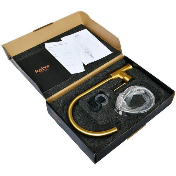 Смеситель для кухни Raiber Graceful RPG-012 Золото матовое Смеситель для кухни Raiber Graceful RPG-012 Золото матовое