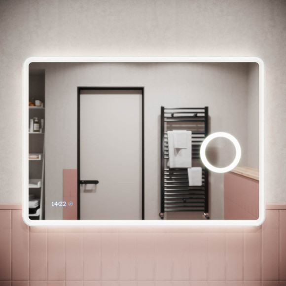 Зеркало Sancos Arcadia 1.0 100 AR1.1000 с подсветкой с сенсорным выключателем и часами Зеркало Sancos Arcadia 1.0 100 AR1.1000 с подсветкой с сенсорным выключателем и часами