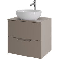 Тумба с раковиной Orange Line 60 Li-60TuLMDF+B07-420W подвесная Латте матовый