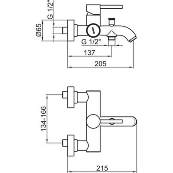 Смеситель для ванны Webert Elio EL850101015 Хром Смеситель для ванны Webert Elio EL850101015 Хром
