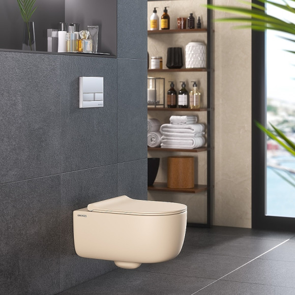 Унитаз Berges Ego XL 082728 подвесной Жасмин матовый с сиденьем Микролифт