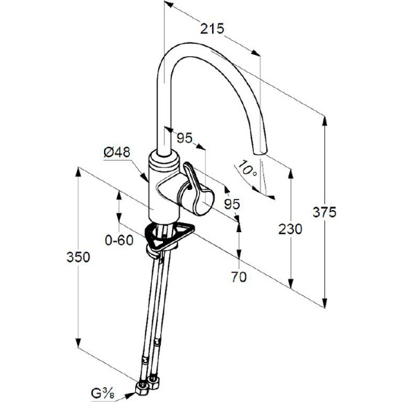 Смеситель для кухни Kludi Bingo Star 428033978 Черный матовый
