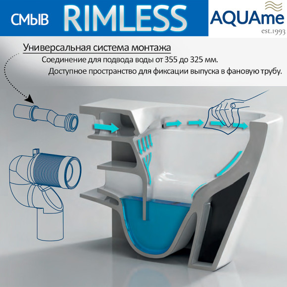 Унитаз AQUAme AQM2011 подвесной Белый глянец с сиденьем Микролифт Унитаз AQUAme AQM2011 подвесной Белый глянец с сиденьем Микролифт