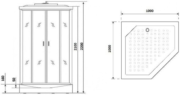 Душевая кабина Niagara Premium 100x100 NG-6902-01D Black без гидромассажа Душевая кабина Niagara Premium 100x100 NG-6902-01D Black без гидромассажа