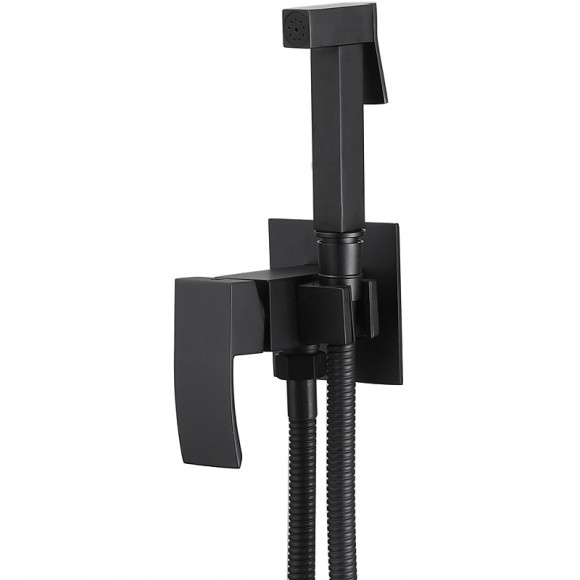 Гигиенический душ со смесителем Abber Wasserfall AF8625B Черный матовый