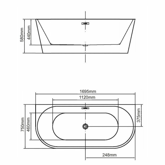 Акриловая ванна Swedbe Vita 170x75 8828 без гидромассажа Акриловая ванна Swedbe Vita 170x75 8828 без гидромассажа