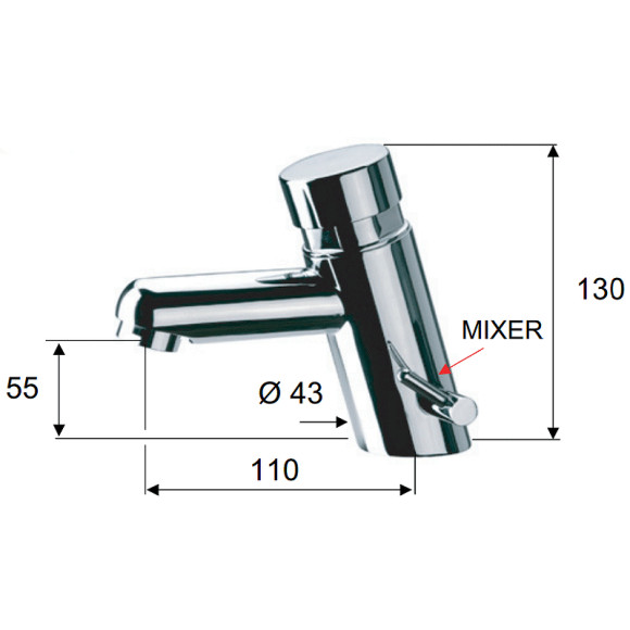 Смеситель для раковины Remer Tempor TE18M Хром Смеситель для раковины Remer Tempor TE18M Хром