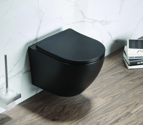 Унитаз Azario Grado AZ-0046-MB SP подвесной Черный матовый с сиденьем Микролифт Унитаз Azario Grado AZ-0046-MB SP подвесной Черный матовый с сиденьем Микролифт